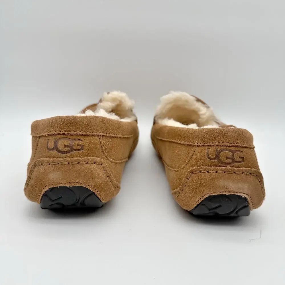 Ugg Mens Ascot Slippers US 9 EU 42 Chestnut Suede Slip On EUC